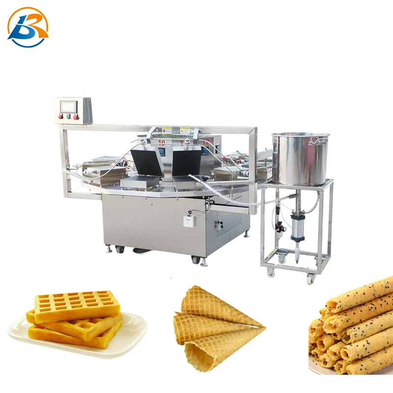 Automatic Vietnamese Home Use Restaurant Wafer Egg Roll Dutch Stroopwafel Machine Ice Cream Cone Manufacture Line