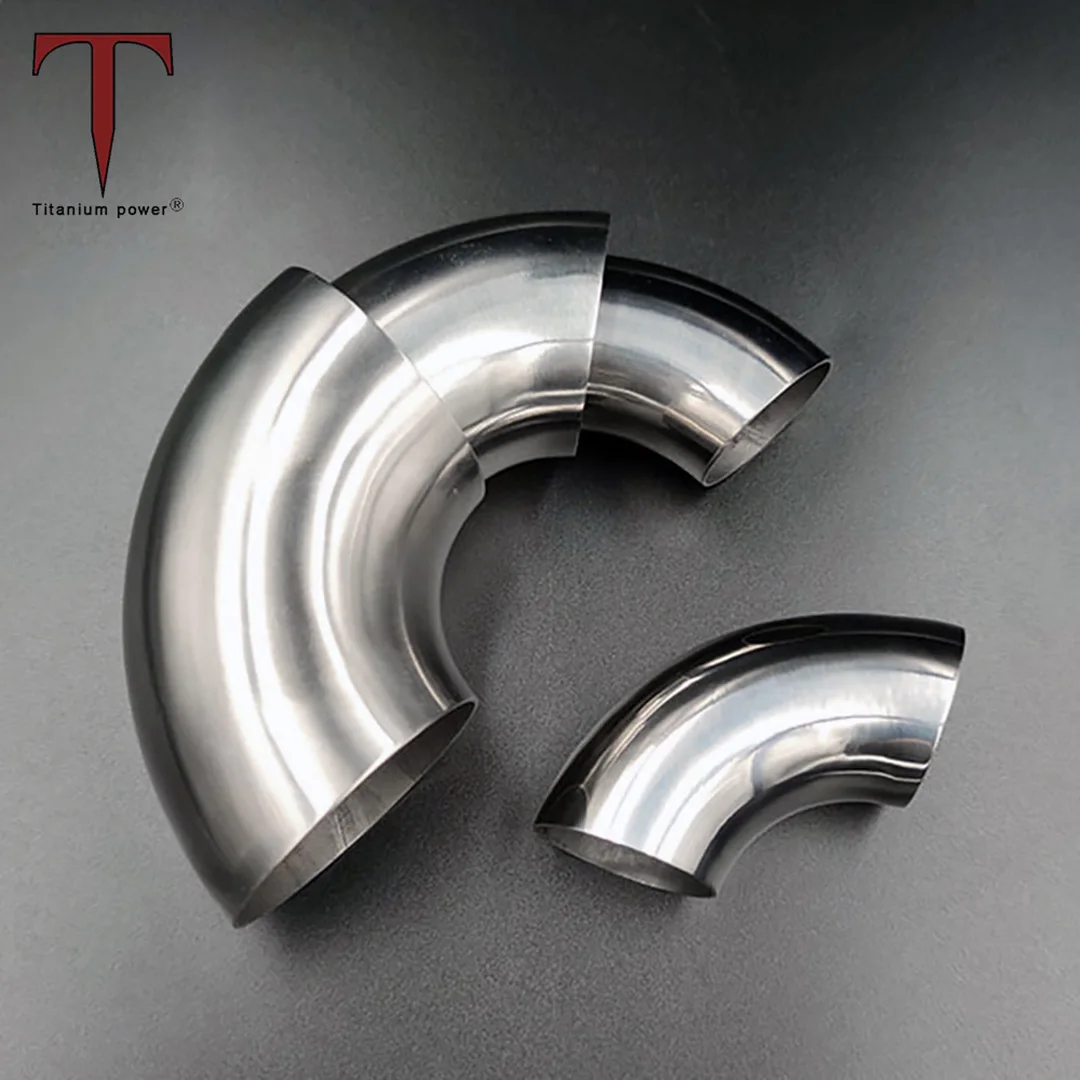 Tanium Customizable Exhaust Pipe Accessories Multi-size Titanium Elbow 45degree/90degree Curved Tubing Fittings for Cars