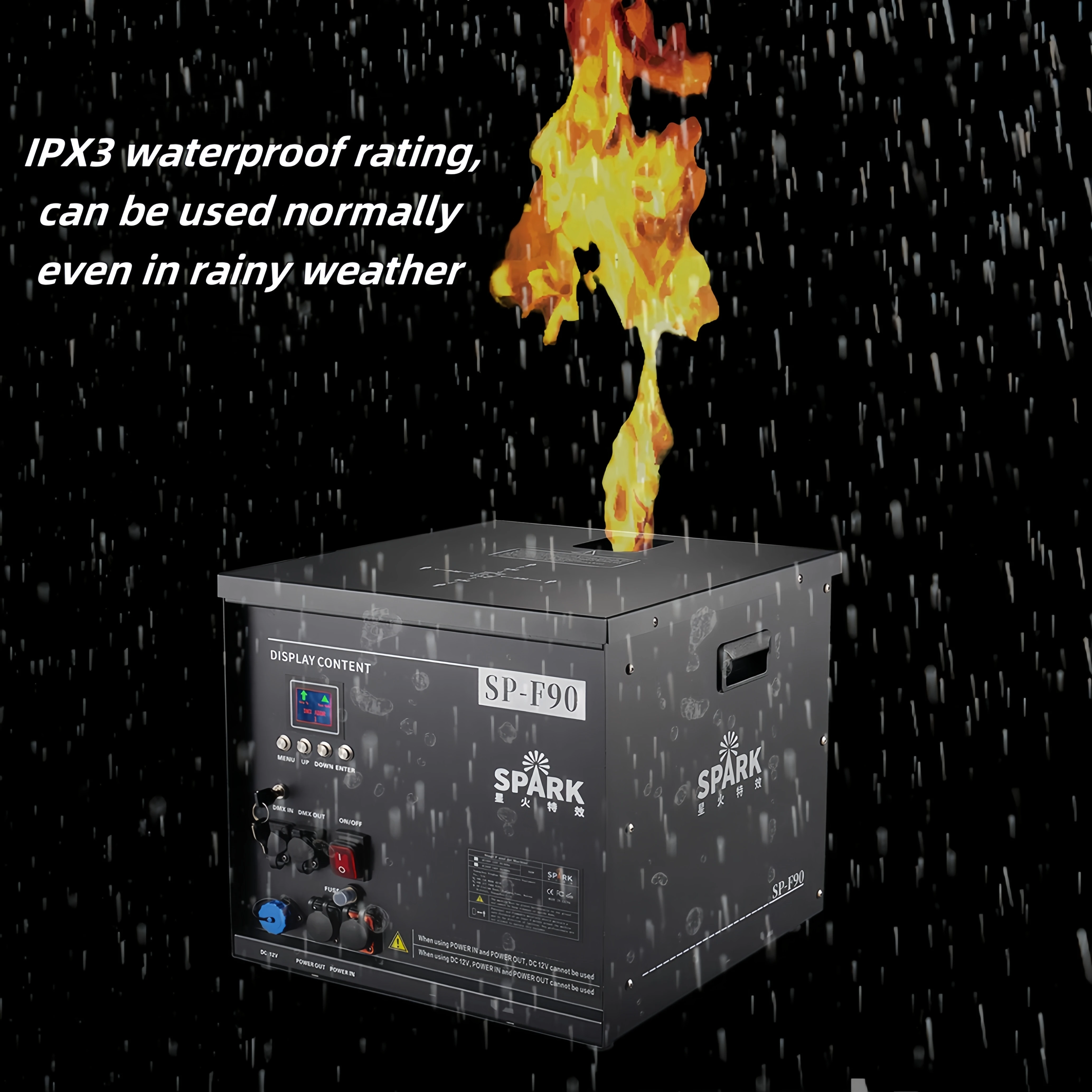 SP Outdoor Adjustable Angle water proof Stage Special Effect Flame Fire Machine 8-10m Flame Thrower For Dj Concert
