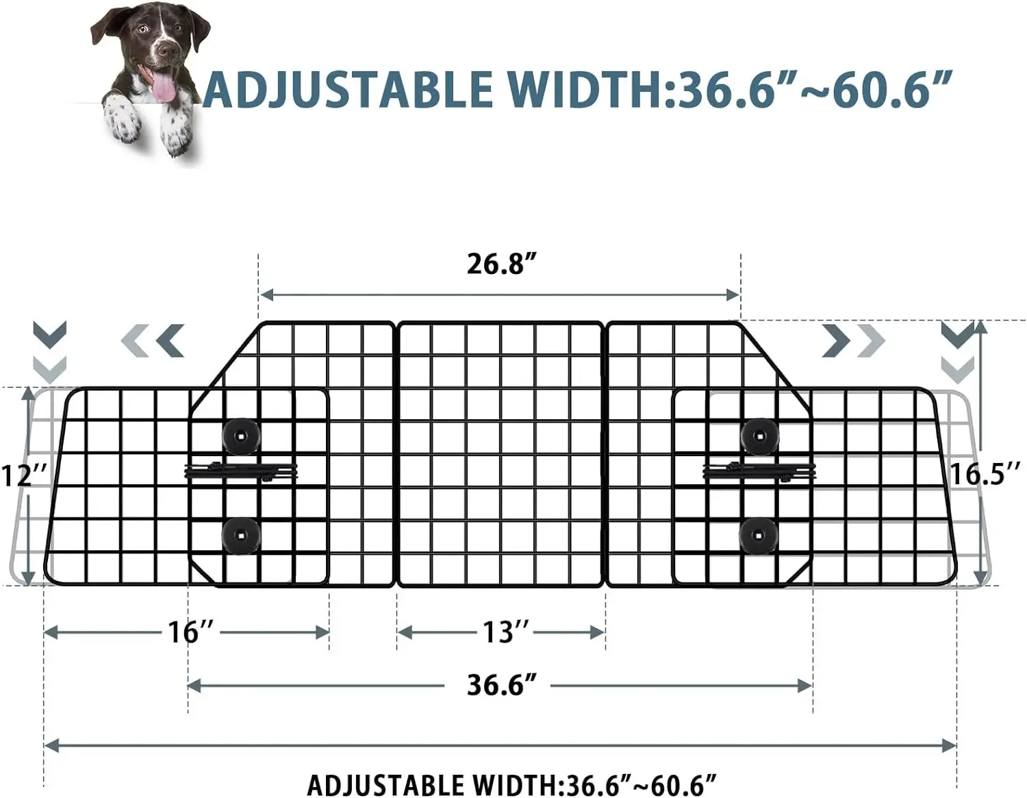 Car interior accessories Full Coverage Adjustable Large Pet Barrier Dog Car Barrier Rear seat fence