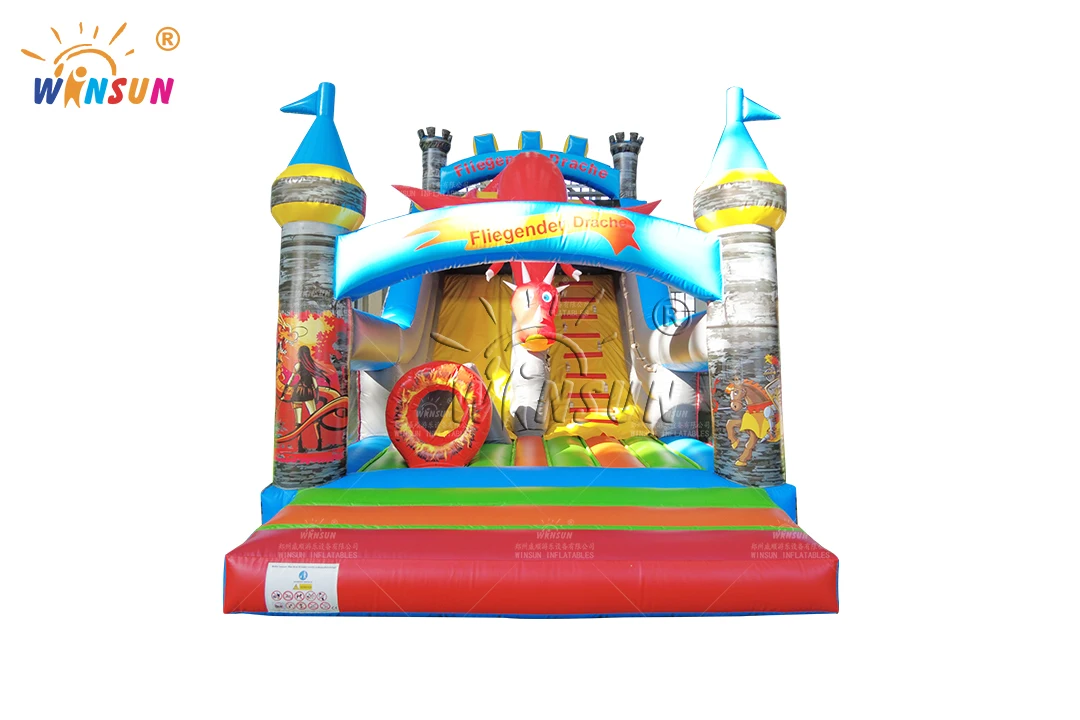 High quality outdoor house free time fun dry inflatable slides for kids inflatable wet dry slide