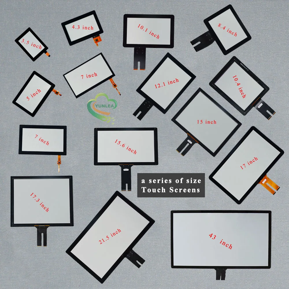 Yunlea custom usb touchscreen EETI ILITEK  projected 7 8 10.112.1 inch capacitive touch screen panel overlay kit