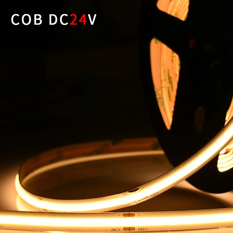 Новый Тип плотины COB Светодиодная лента с акцентом освещения один цвет 12 24 В 420 светодиодов для внутреннего наружного