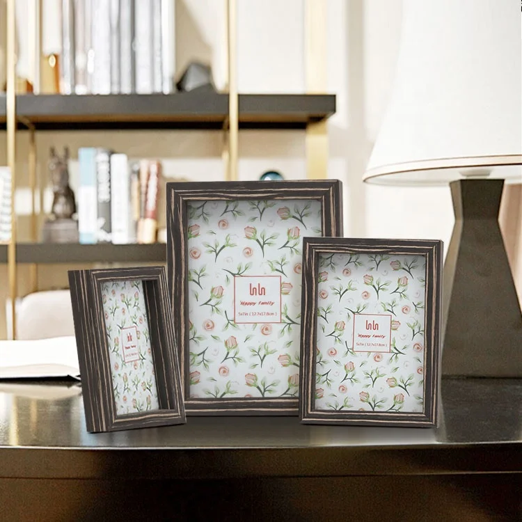 Индивидуальная Ретро Натуральная настольная резная глубокая деревянная фоторамка