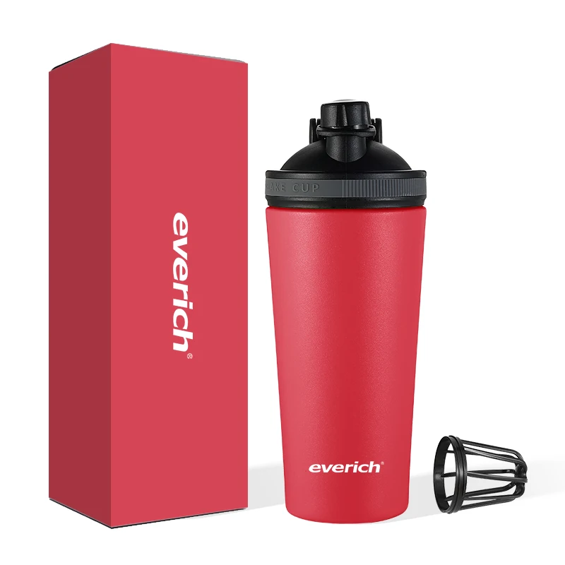 Portable GYM Protein Shakes 20oz 25oz Stainless Steel 304 Shaker Bottle With Mixer Ball Fitness Shaker Bottle