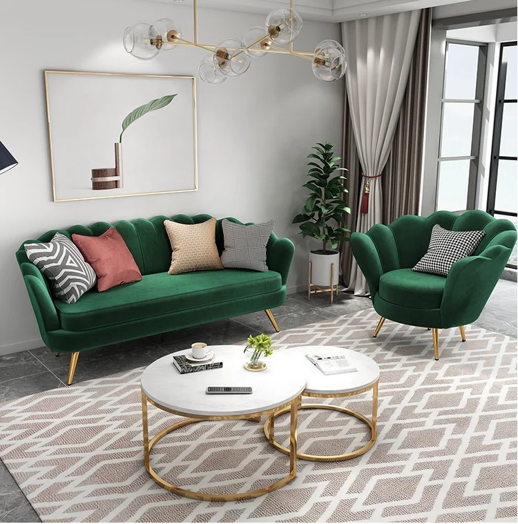 Furniture legs metal living room sofa 2022 nordic velvet sofa gold legs