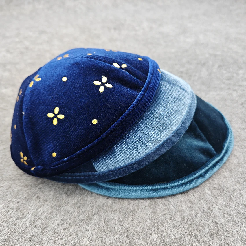 Пользовательские свадьбы и бар-мицва льняной Kippot напечатанный ваш логотип еврейская ермулка Kippah с вышивкой