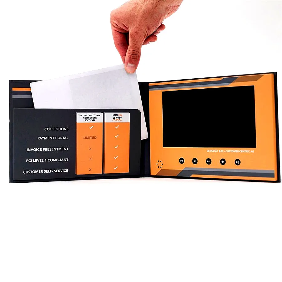 
1 Year Warranty Video Business Card LCD screen video greeting card for business gifts 