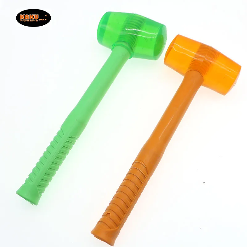 KAKU Customize Lightweight Two Side Fiberglass Non Slip Handle Round Rubber Mallet Hammer