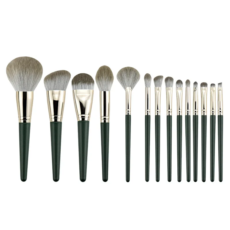 Manufacturers OEM 14 Pcs Soft Hair Foundation Buffing Vegan Professional Makeup Cosmetic Brushes Set