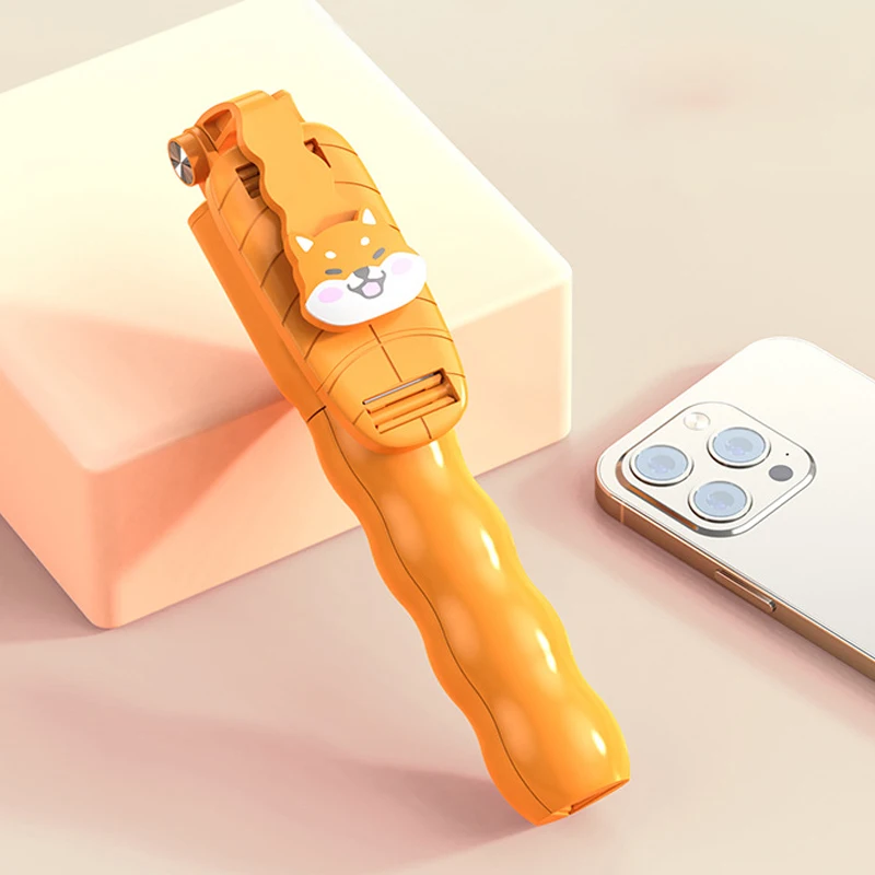 New Cute Wireless Selfie stick tripod With Light Remote Shooting 360 Rotation Flexible Portable phone Stabilizer Selfie Sticks