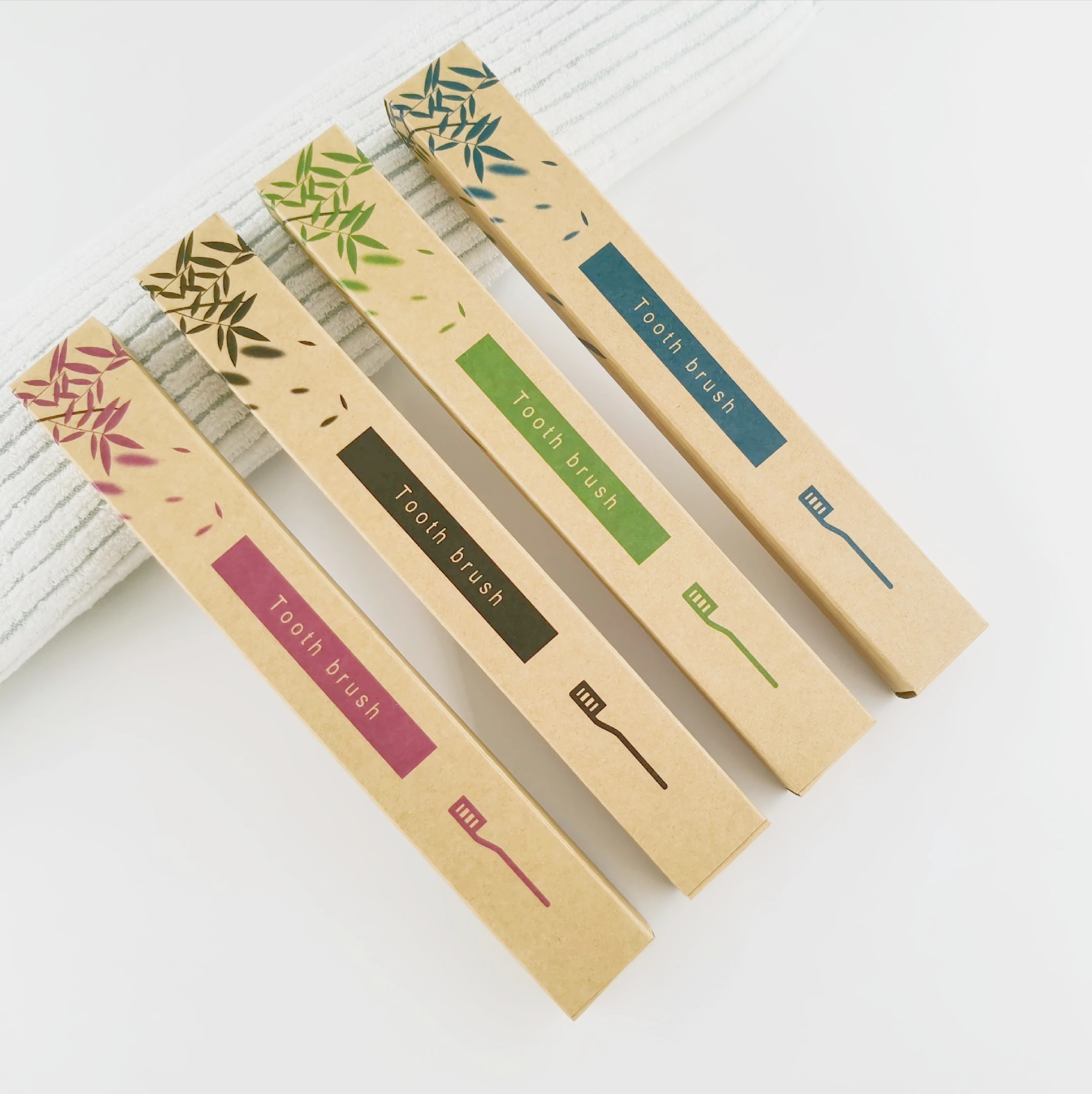 Wholesale disposable custom independent bamboo handle soft brush 100% organic bambu toothbrush