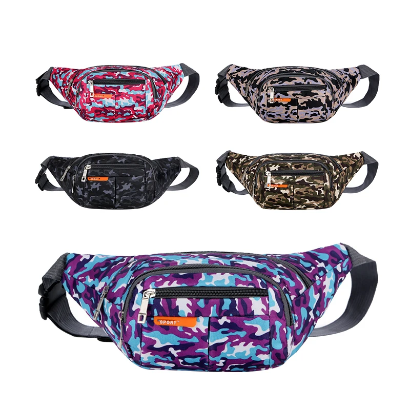New Arrival Waterpoof Portable Nylon Stylish Fanny Pack Camouflage Sport Waist Bag