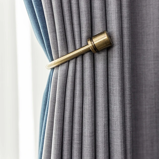 JBL supply 100% polyester two sides same looking linen fabric 100% blackout curtain ready made