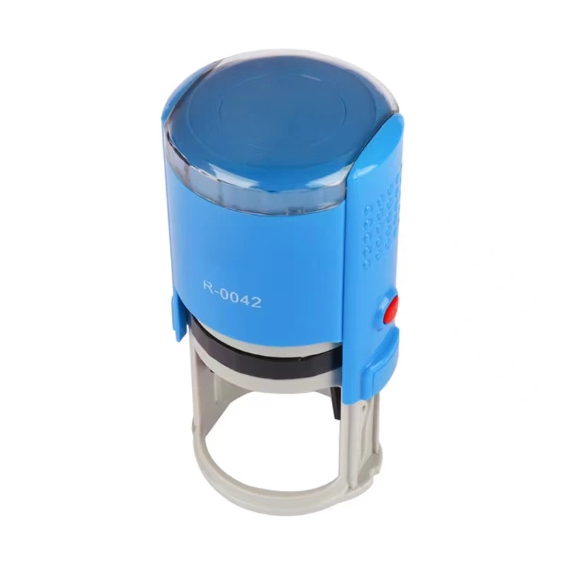 Free sample Factory directly sell custom logo round 42mm office used self inking rubber laser stamp.