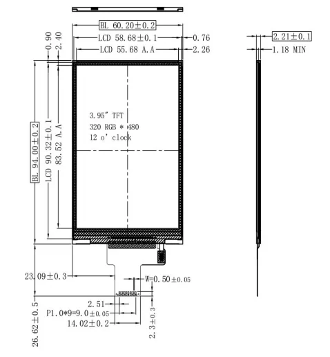 4inch SPI TFT LCD with 320x480 resolution ST7796 Driver IC