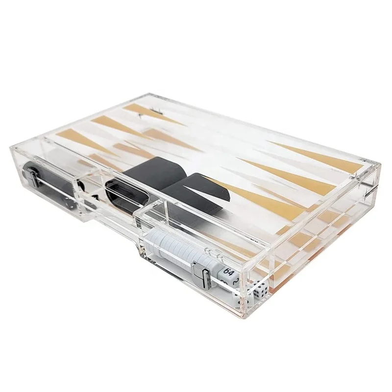 Luxury custom acrylic backgammon game family travel chess board game set  perspex backgammon game acrylic