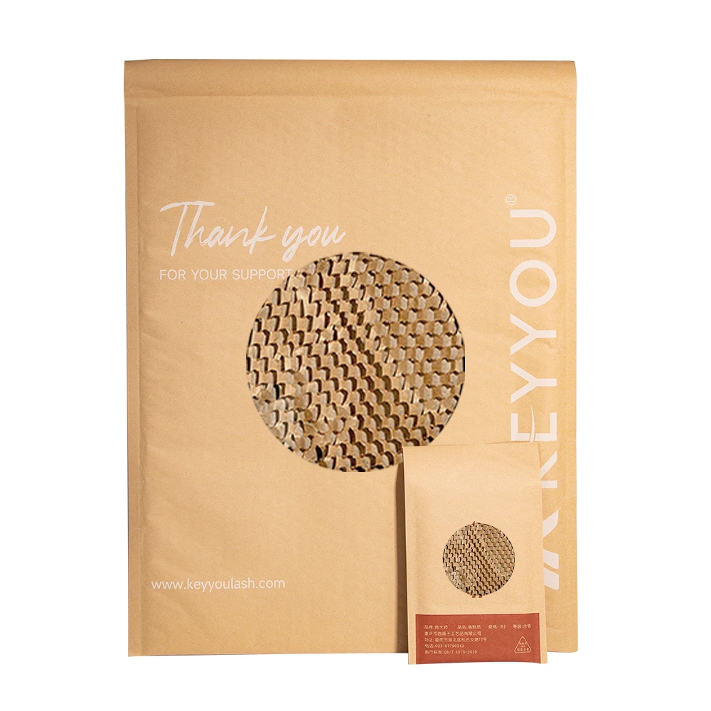 Wholesale Custom Recycled Cushion Padded Protected Paper Envelope Shipping Honeycomb Kraft Paper Bag Kraft Paper Mailer Honeycomb
