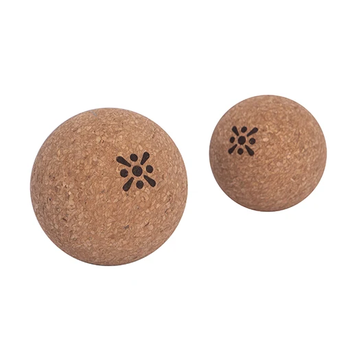 Wholesale Custom High Density 66/80mm Pilates Yoga Cork Ball Relieve Muscle Soreness Natural Wooded Cork Massage Ball with Logo
