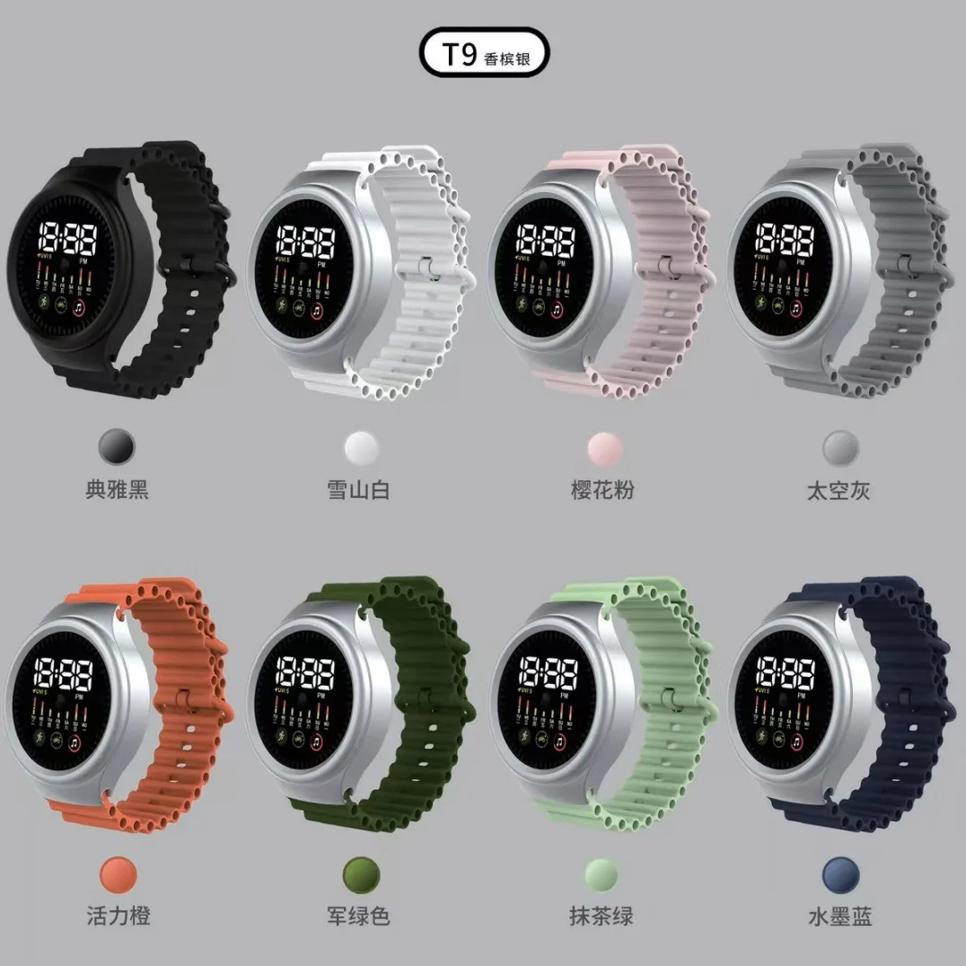 2024 New Arrival T9 Cheap Touch screen LED Bracelet Watch Fashion Cheap sport Digital Electronic novelty Watch