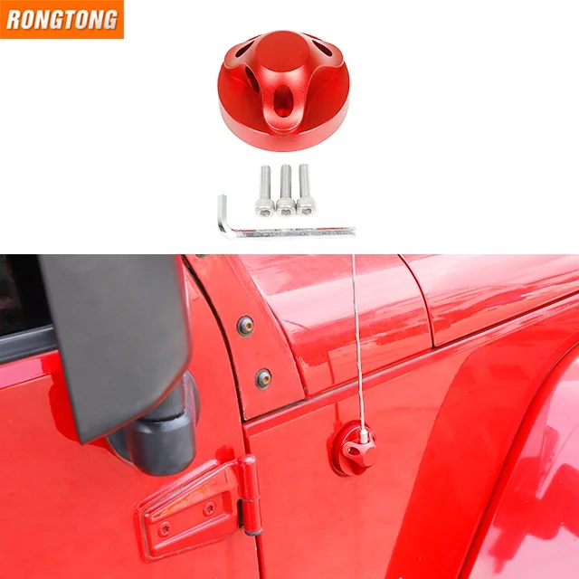 Auto Accessories Aluminum Alloy Car Antenna Base Cover Replacement for Jeep Wrangler JK 2007-2017