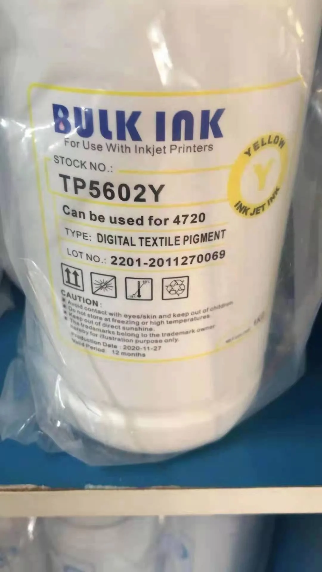Текстильные чернила TP5602W 6 цветов на водной основе пигментная Пленка ПЭТ печать белых чернил для печатающей головки XP600