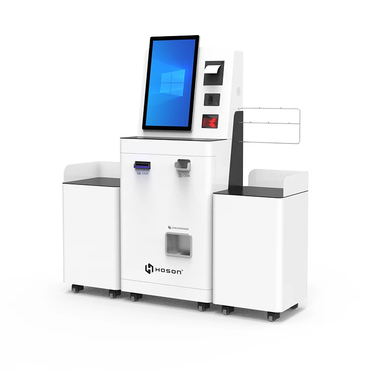 ODM Customized multi function Supermarket Self Service Checkout Kiosk Console with automatic payment terminal