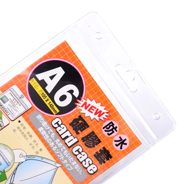 Vertical ID Card Name Tag Badge Holder Waterproof Extra Thick Plastic Clear Badge Holder Sealable Zip Card Holder