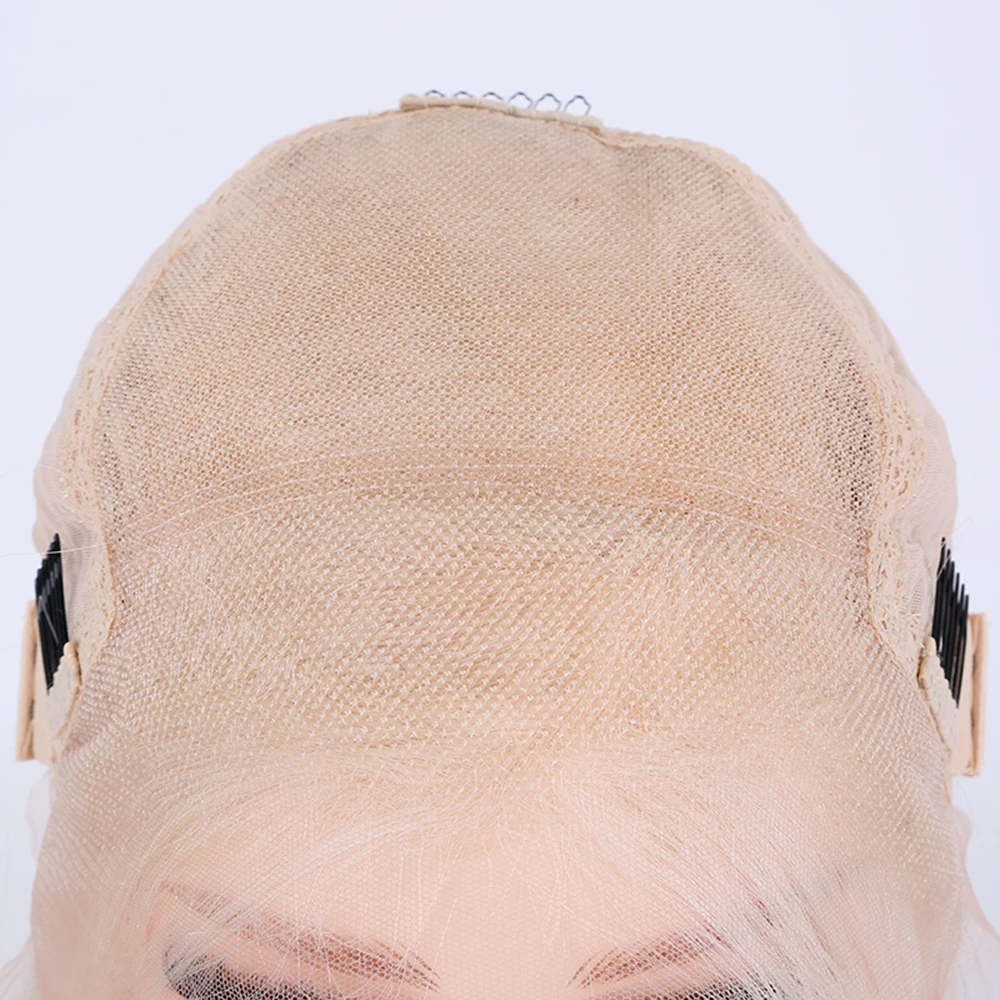 12 inch White Blonde Color short BOB Wig Transparent HD Lace front  European virgin Hair Wig for women