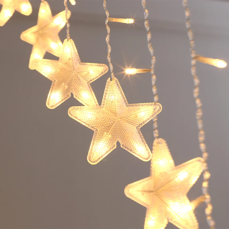Star Led Christmas Halloween Holiday String Led lighting Window Icicle Curtain Decoration Fairy Lights