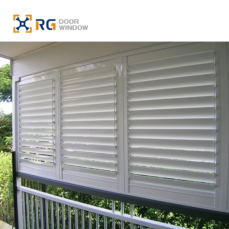 Electric or Manual Horizontal Aluminium Alloy Louvered Windows and Doors Aluminum Wall Shutters