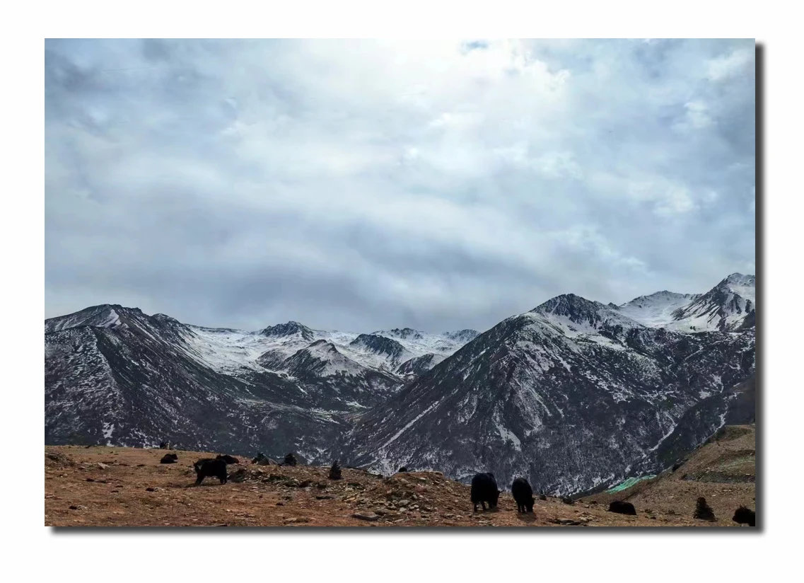 New product explosion 2024 modern snowy mountain art canvas wall decor painting with floater frame for living room and hotel