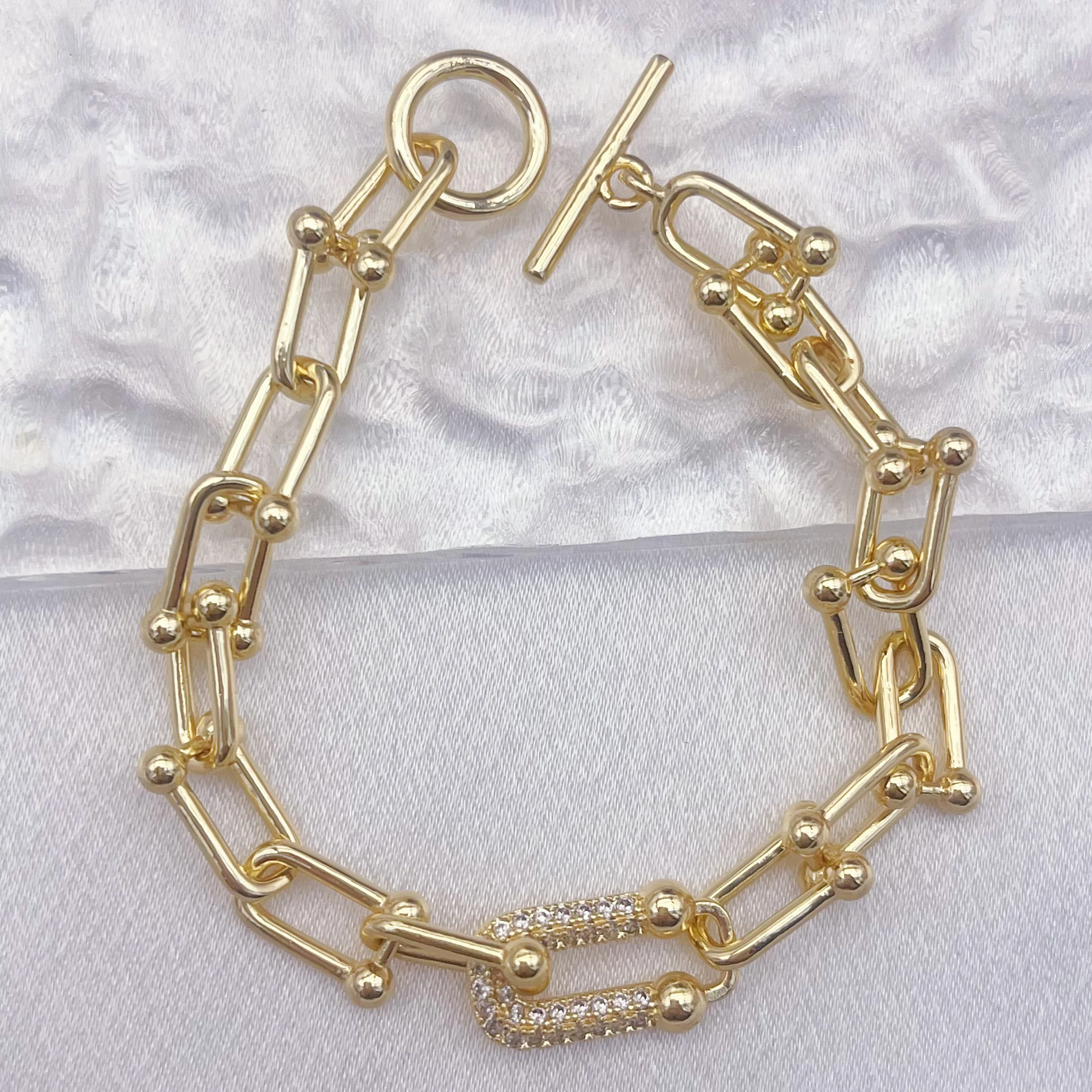 JML 14k gold oro plated wholesale classic hip-hop women bracelet elegant charms personality exquisite bracelet Mujer pulsera