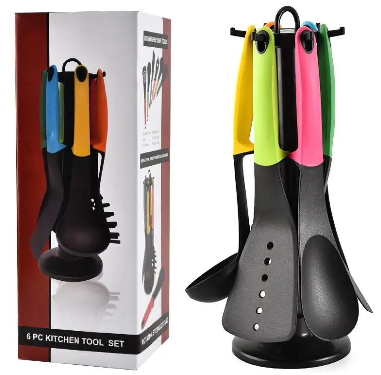 china supplier colorful non stick nylon kitchen utensil 6 piece set
