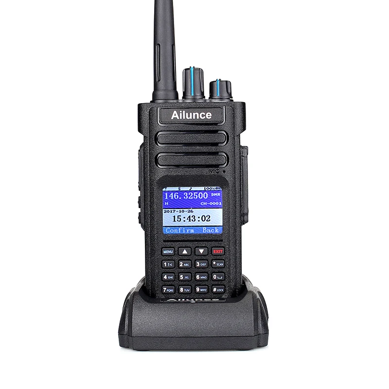 Ailunce Best 10W GPS Scanner Ham Two Way Radio 2900mAh IP67 Waterproof Digital Dual Band Walkie Talkie HD1