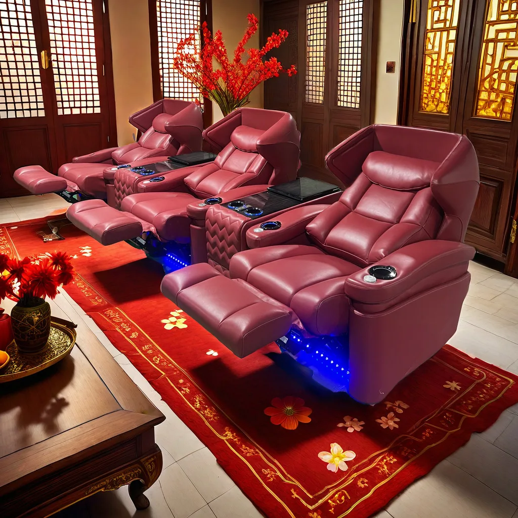 180 degree lie down 180 degree rotate cinema room luxury airplane toy mini 4g wireless wifi camera electric recliner sofa