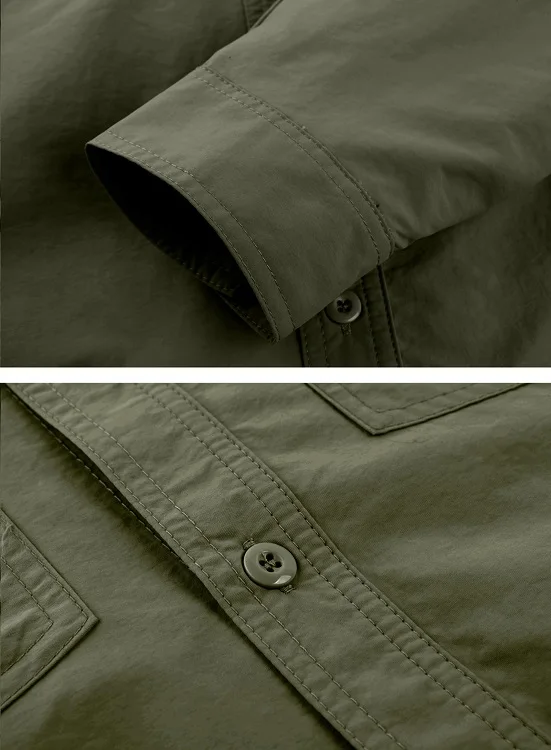 Умный повседневные деловые мужские быстросохнущие дышащие с длинным рукавом анти-Rip рубашки для работы, дорожная Военная Униформа прикольные футболки