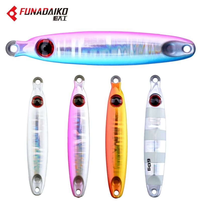 FUNADAIKO New Tungsten  jigging  lure slow jig 10g 15g 25g 30g 40g 60g lead fishing baits luminous fishing lures hard jig lure