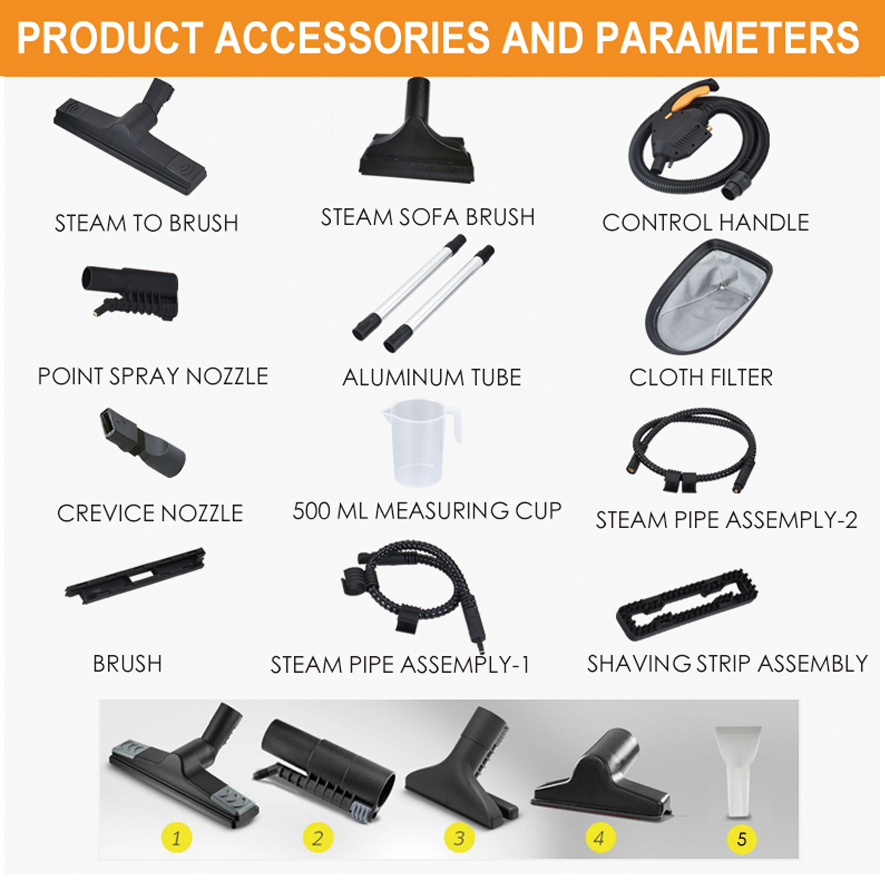 2000w 4bar Sofa Steam Cleaner Commercial Steam Cleaner High Pressure Portable Steam Vacuum Cleaner Hotel Orange Norshingdi Car