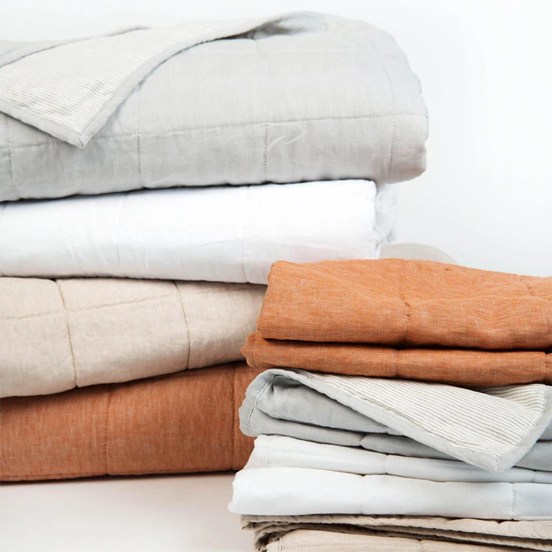 Постельное белье Stonewash 100% из натурального льна роскошные элегантные стеганые одеяла двустороннее постельное чистого французского льна/льна летнее