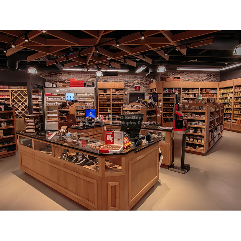 Customized High Quality Cigar Shop Cigarette Store Furniture Smoke Tobacco Showcase for Display