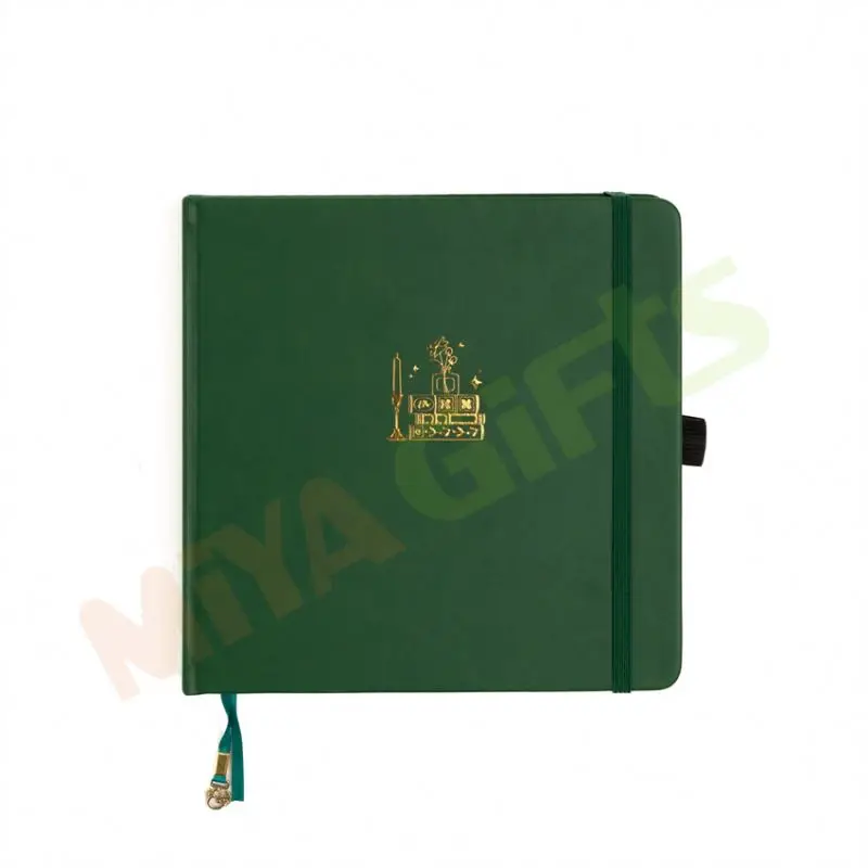 custom foiling logo A4 A5 B5 B6 pu vegan leather bound hardcover journal blank lined ruled dot grid printing notebook sketchbook