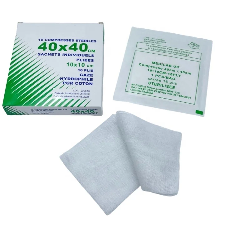 medical disposable sterile  compressed gauze pad 40x40