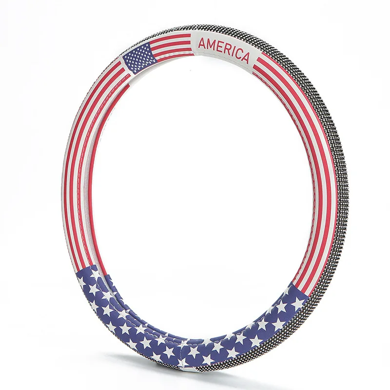 Ladies car steering wheel cover four seasons rhinestone car accessories