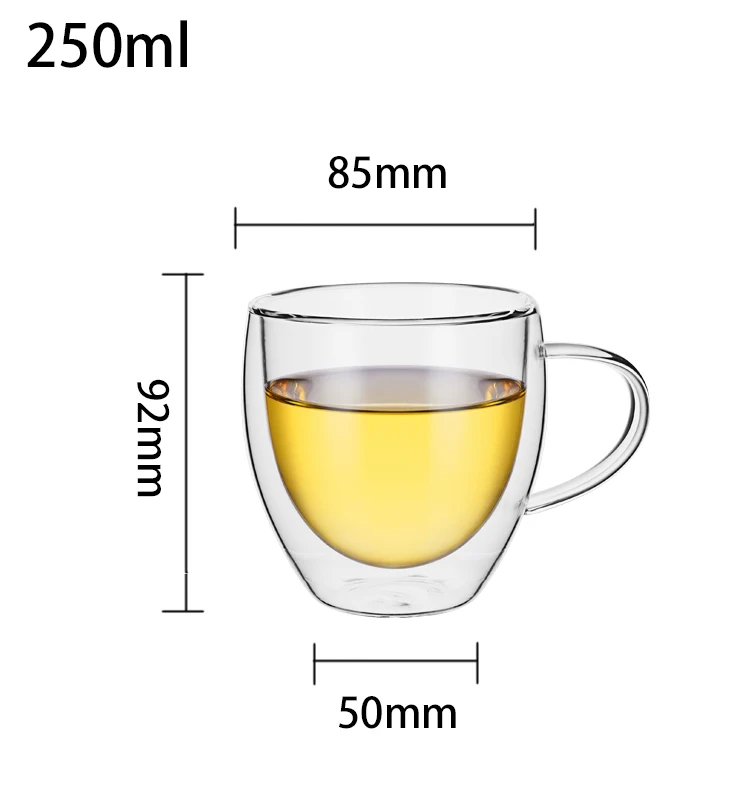 
Wholesale OEM Household Drink Glass Double Wall Glass Tea and Coffee Cups 