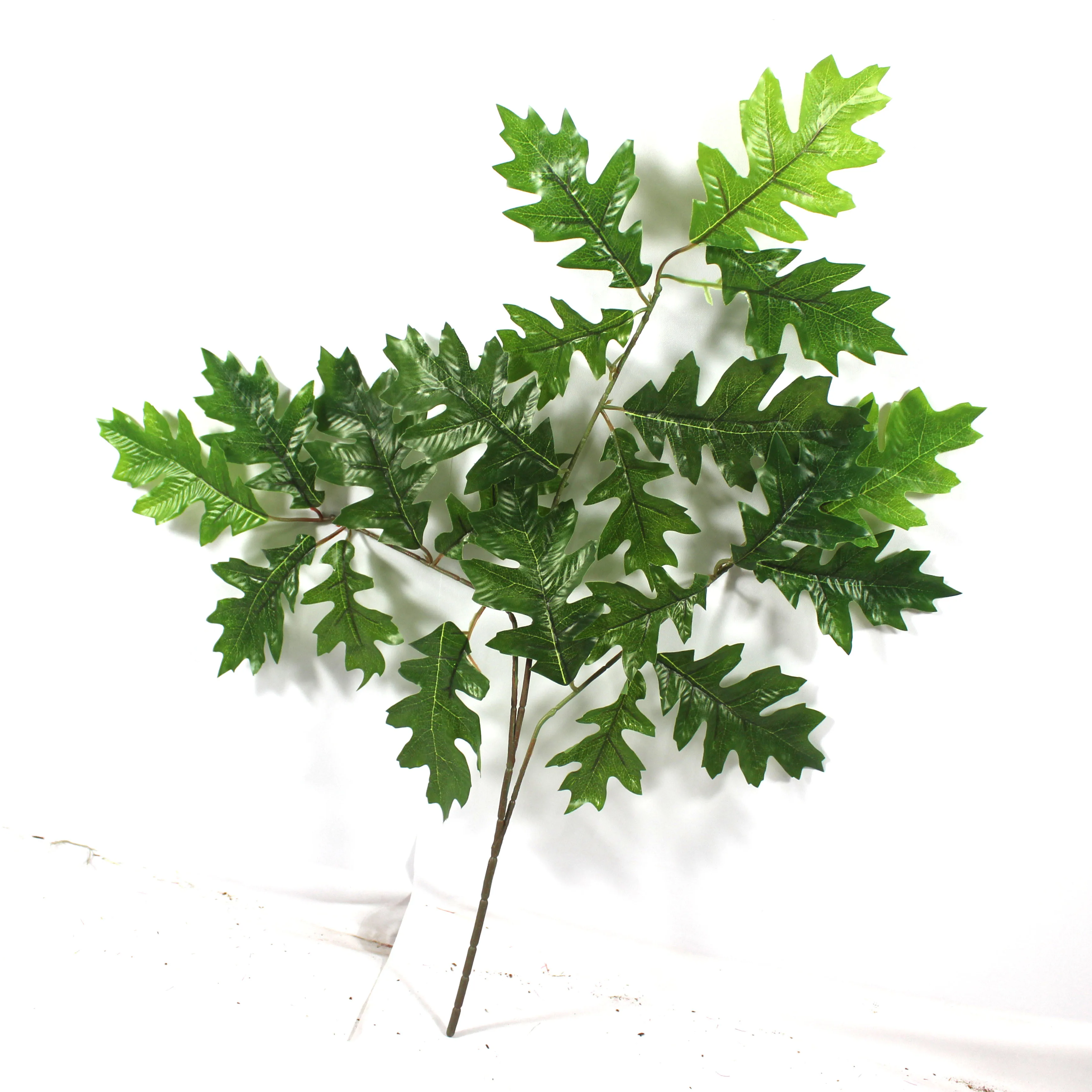 Artificial oak tree branches dual yellow green wine brown Tropical leaves christmas ornament amazon