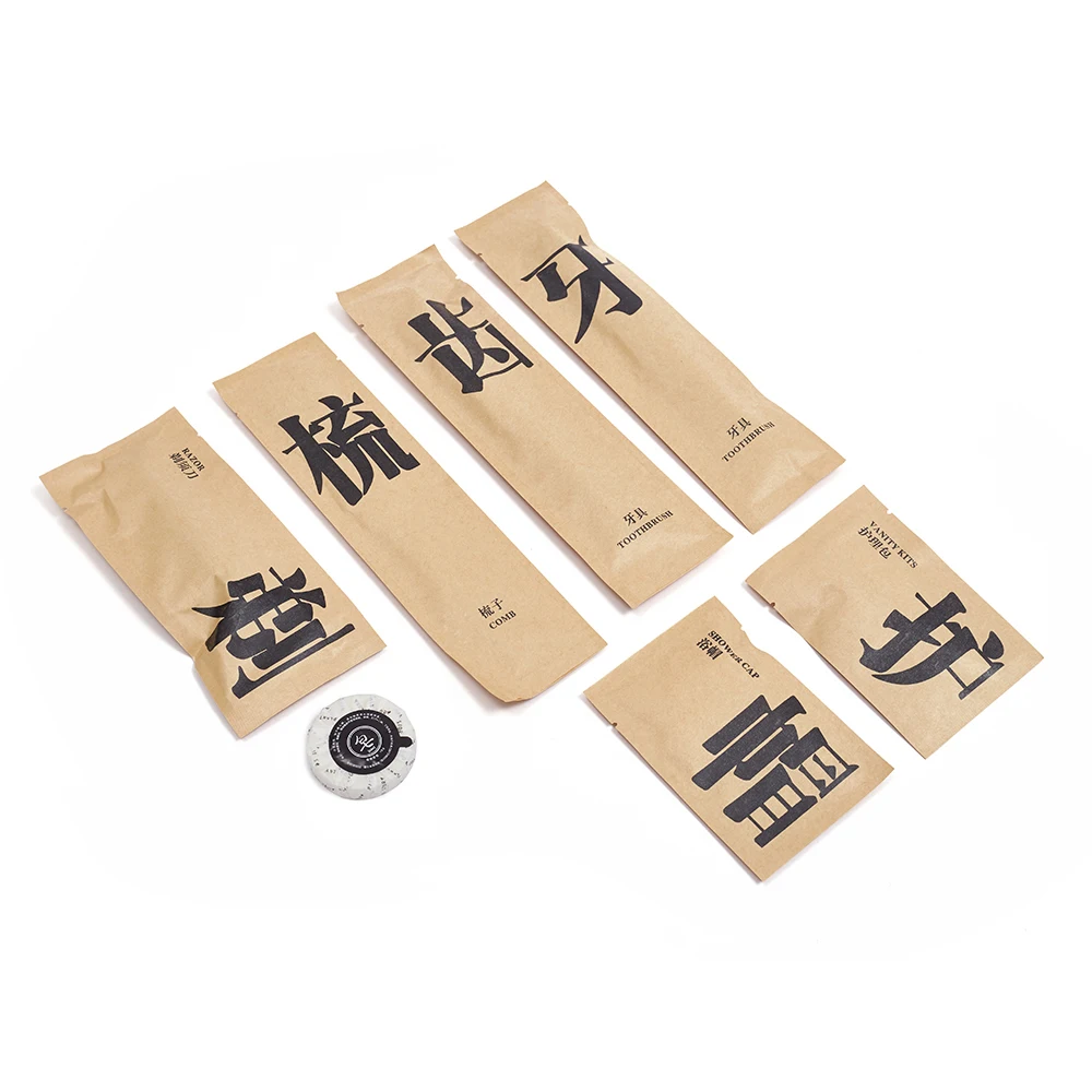 Eco-friendly Biodegradable Package Guest Room Amenities Kits 5 Star Luxury Hotel Amenity Set