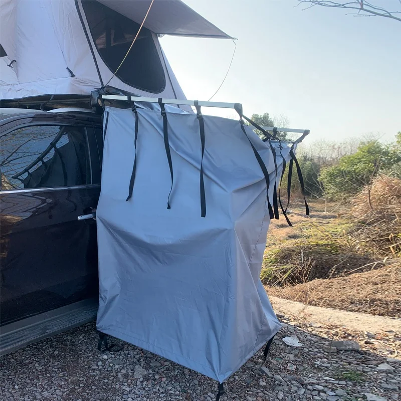 Car Roof Top Tent Hard Shell Outdoor Offroad Privacy Side Ensuite Awning Car Tente Vehicle Change Room Shower Tent For Camping