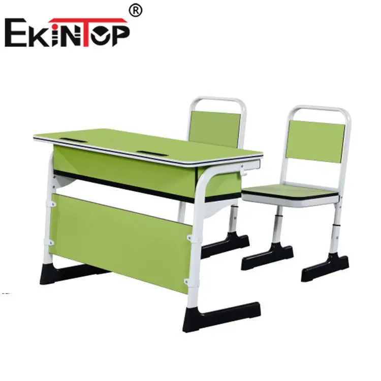 Ekintop modern free sample classroom furniture metal high school student desk writing tables kids desk chair set