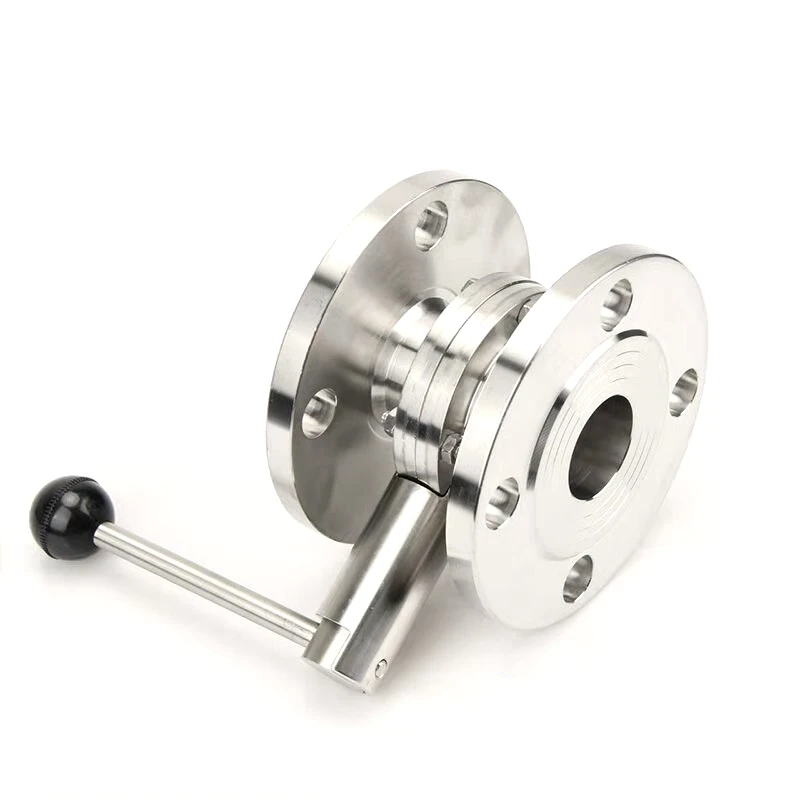 Sanitary Stainless Steel 8 inch Flanged Butterfly Valve Double Flange Type Butterfly Valve